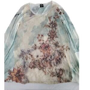 Calstyle Women's Blouse Multicolor Size Medium Polyester Blend Stretch Pullover